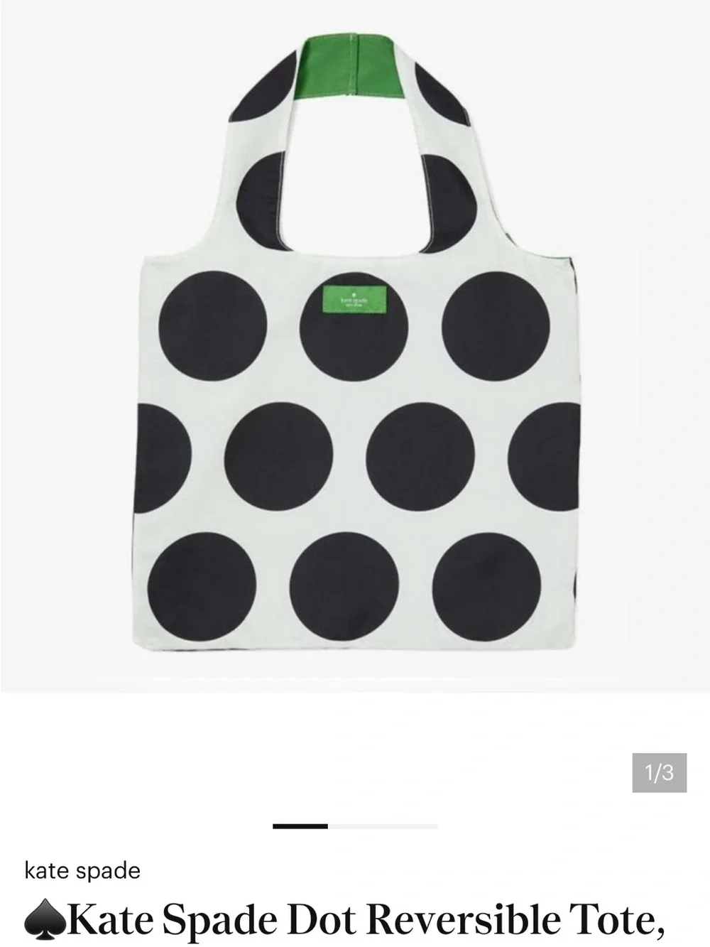 kate spade Black and White Polka Dot Reversible Tote